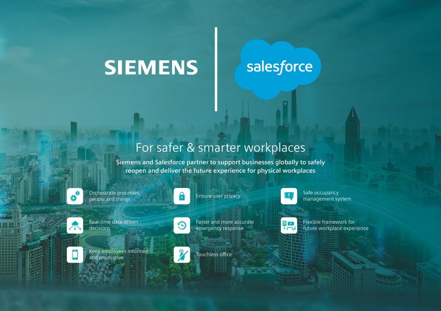 Siemens y Salesforce se asocian para mejorar la seguridad en el puesto del trabajo